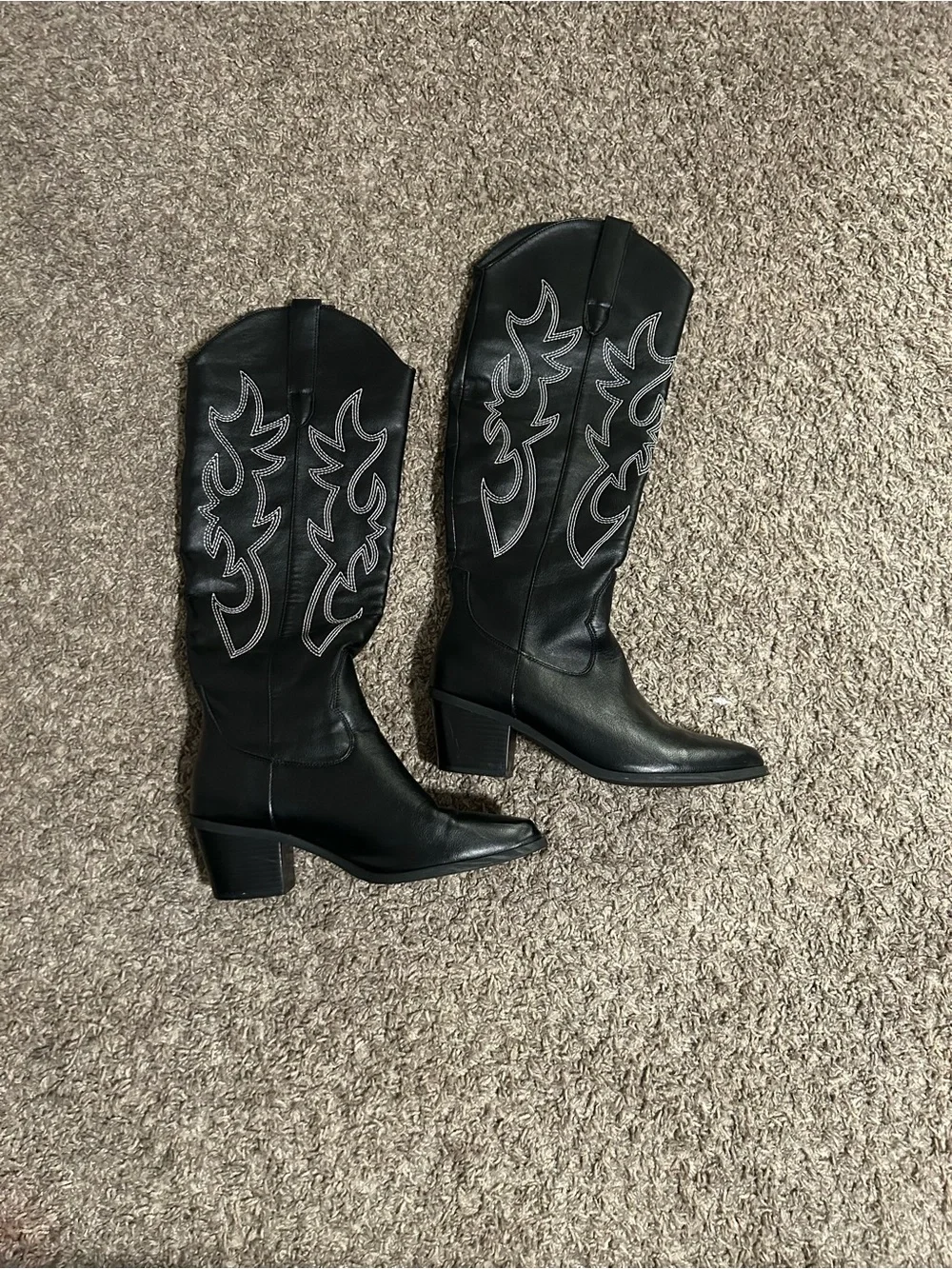 Black Western Embroidered Boots